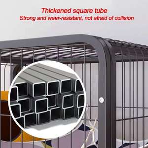 Jaulas <span class=keywords><strong>para</strong></span> Gatos de Acero Inoxidable, Grandes, Metálicas, <span class=keywords><strong>para</strong></span> Interiores, Varios Modelos, con Ruedas y <span class=keywords><strong>Bandeja</strong></span>, Venta al Por Mayor - Product Image 3