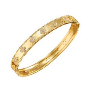 Kaleidoscope <b>Bracelet</b> Sterling Silver Plated 18k <b>Gold</b> <b>Beads</b> Narrow Four Leaf Clover Elegant Starry Sky Open Design Gift Jewelry - Product Image 5