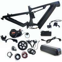 Rangka Sepeda Listrik Dengfu E22 Serat Karbon Full Suspension dengan Kit Rangka EMTB Bafang M620 48V 52V Mid Drive