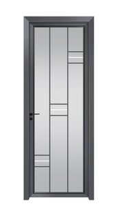 Portes intérieures battantes modernes en alliage d'aluminium imperméables à <span class=keywords><strong>double</strong></span> panneau, <span class=keywords><strong>porte</strong></span> en verre à battants français finie pour hôtel, salle de bain - Product Image 5