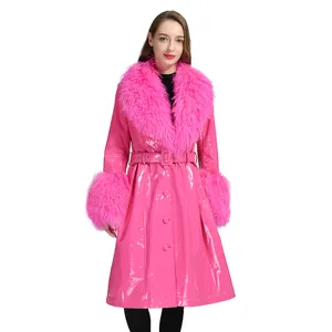 Winter OME Wholesale Genuine Sheepskin Leather Popular Custom Mongolian Fur Real Leather Jackets For Ladies