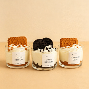 Realistic Mousse Dessert Cup Scented <b>Candle</b> With Lotus Biscuit And Oreo Topping Natural Soy Wax Glass Jar Aroma Gift <b>Candle</b> - Product Image 2