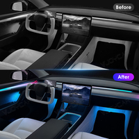Luz ambiental LED para Tesla Model 3 Y Car Retrofit Atmósfera Lámparas Mobile APP Control Ambient Kits