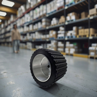 Roue à roulettes industrielle robuste en PU avec noyau en aluminium de 4 pouces, type européen, pour chariot