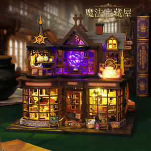 Maison de poupée en bois pour filles, <span class=keywords><strong>cabane</strong></span> de bricolage assemblée à la main, livre de bricolage, maison de poupée pour filles - Product Image 2