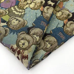 Großhandel Design kleiner Bär Cartoon-Stil Baumwollgarn gefärbten Stoff Für Kleidungs stück