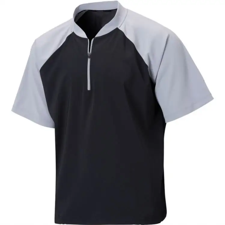 Takım hafif kısa kollu iki renk Patchwork yumuşak kumaş beyzbol kafesi ceket