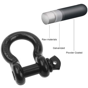 Manilles à anneau en D de 3/4 pouces, capacité de 57000 lb, avec goupille à vis à tête carrée pour ATV, SUV, camion, UTV - Product Image 3