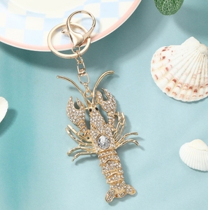 Porte-clés pendentif mousqueton vintage en métal, motif dessin animé de crabe marin - Étanche, léger, cadeau créatif - Product Image 2