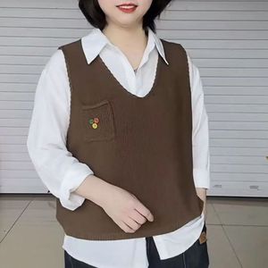 Chaleco de punto sin mangas informal de estilo extranjero con cuello cuadrado <span class=keywords><strong>para</strong></span> otoño/invierno, talla única - Product Image 2