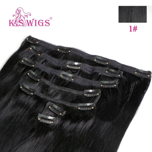 Wholesale 100% Chinese Remy Human PU-Clip Hair Extensions Cuticle Aligned Double Drawn No Shedding Light Color Natural Straight. - Product Image 1