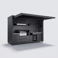 Chariot de barbecue d'extérieur en acier inoxydable avec roues, station de cuisson compacte pour petit patio ou balcon