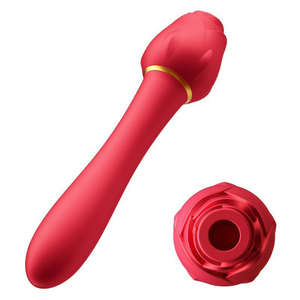 Vibrador de silicona impermeable para mujer con mango, masajeador oral de pezones y clítoris, <span class=keywords><strong>succionador</strong></span> de clítoris en forma de rosa - Product Image 2