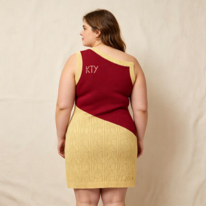 Custom Women <strong>Summer</strong> <strong>Clothes</strong> High End Fashion Western Style Casual <strong>Pattern</strong> Sweater One Shoulder Slim Fit Designer Women Dress - Product Image 2