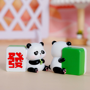 Yu Mo Craft Mahjong <b>Panda</b> Figurines Resin Desktop Ornaments Cute Cartoon Gift Decor Unisex <b>Toy</b> Figure - Product Image 4