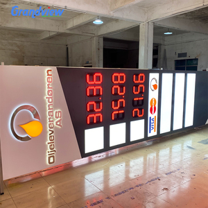 Letrero de totem para <span class=keywords><strong>gasolinera</strong></span> exterior con logotipo iluminado y pantalla de precios de aceite, caja de luz publicitaria, letrero de entrada y salida para estación de servicio - Product Image 4