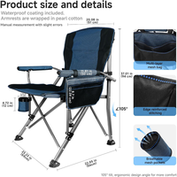 Grande chaise de directeur pliable d'extérieur avec cadre en acier inoxydable, siège portable pour la plage et le parc, idéale pour les événements, le camping, vente en gros