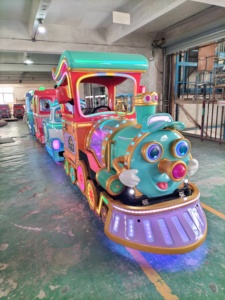 Trenes de Diversión para Interiores/Exteriores, Tren sin Rieles para Centros Comerciales, Construcción Duradera de Fibra de Vidrio, Metal y Acero - Product Image 6