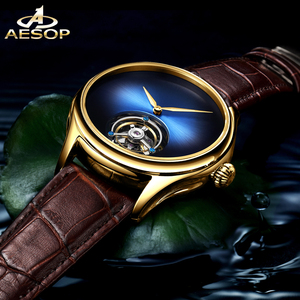 Envío Directo, Reloj AESOP Flying Tourbillon Skeleton para Hombre, Mecánico, Impermeable, de Lujo, de Acero Inoxidable, Modelo 7009 - Product Image 3