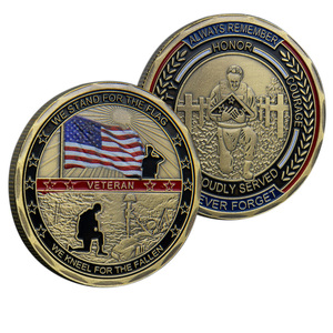 Moneda Conmemorativa de Aleación de Zinc, Color Personalizado, Patriottismo, Relieve, Esmalte, Artesanía, Tema de Coraje y Honor - Product Image 1