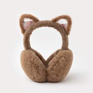 Orejeras de Invierno Creativas Estilo Coreano, Orejeras de Gato con Diseño de Arena Movediza, de Felpa de Poliéster, Lindas para Adultos - Product Image 5