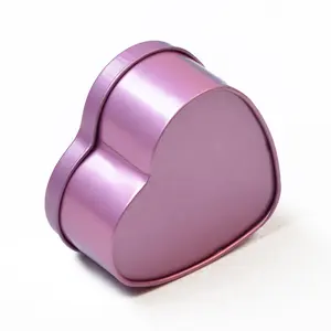 नया उत्पाद 2024 लोकप्रिय ऑनलाइन शॉपिंग टिन के डिब्बे खाली टिन धातु दिल के आकार के टिन मोमबत्ती कंटेनर ढक्कन के साथ