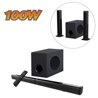 Barre de son TV sans fil Samtronic 2.1 canaux détachable, 80 W RMS, avec caisson de basses filaire pour home cinéma
