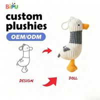 Porte-clés personnalisé BIPU en peluche canard mignon, pendentif en coton rembourré, mini porte-clés pour sac d'école, idéal pour les fêtes