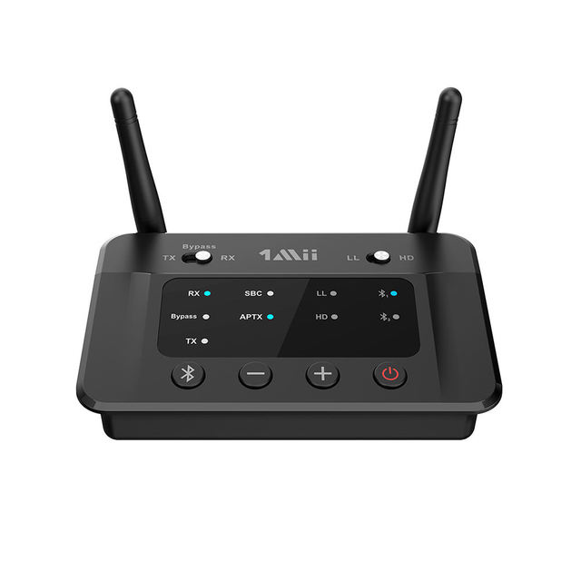1Mii Bluetooth 5.2 Audio Receiver Transmitter 3 in 1 TX + RX + Bypass Mode 164ft Long Range Low Latency Bluetooth Adapter for TV