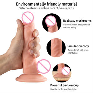 Dildo Realistico da 7,7 Pollici con Ventosa Potente, Marrone, Pene Artificiale per Gioco <span class=keywords><strong>a</strong></span> Mani Libere, Giocattoli Sessuali per Donne, Dildo Flessibile in PVC - Product Image 5