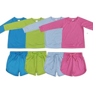 RTS Großhandel Baby Mädchen Langarm Tops Shorts 2 Stück Yoga Set Kleinkind Kinder Mode Fitness Sport Set für Kinder - Product Image 1