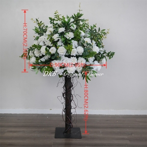 Décorations de fête de mariage DKB, roses artificielles en soie, centres de table pour mariage, décorations de table de mariage, grandes tailles, boules de fleurs au toucher réel - Product Image 2