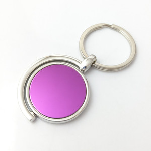 Оптовая продажа, пустой круглый металлический брелок из цинкового сплава, настраиваемый логотип, вращающийся держатель ключей, рекламный брелок - Product Image 3
