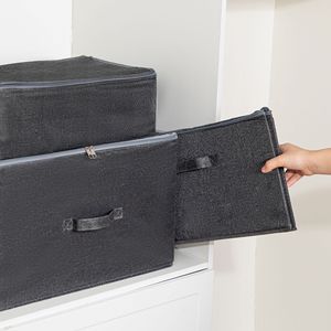 Clothing Organizer <b>Storage</b> <b>Box</b> Rectangle Gray Cationic Soft Cap <b>Drawer</b> Style For Home Use - Product Image 4