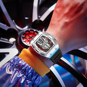 Montre pour homme, montre de luxe en alliage, quartz, étanche, affichage lumineux, bracelet en silicone, montre sport - Product Image 2
