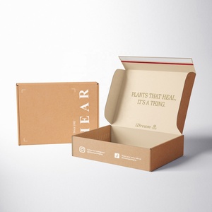 Boîte d'expédition en carton avec fermeture éclair personnalisée, boîte en kraft pliable avec fermeture éclair adhésive pour produits commerciaux - Product Image 3