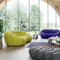 Minimalis Modern Sepak Bola Desain Kreatif Rekreasi Sofa Mewah Kain Sofa Ruang Tamu Malas Melengkung Gelembung-Kursi Sofa