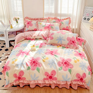 ชุดปลอกผ้านวมนุ่มสบายสำหรับใช้ในบ้านผ้าปูที่นอนและปลอกหมอนขนาดควีนไซส์สไตล์โมเดิร์นหรูหรา - Product Image 2