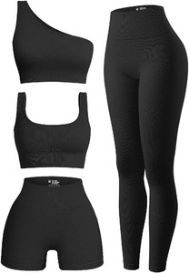 All'ingrosso abbigliamento Fitness Yoga Leggings Ropa Deportiva Gym 4 pezzi set Yoga allenamento donne Conjunto - Product Image 6