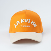 Twee Tone Gestructureerde Custom Caps Groothandel 3d Geborduurd Ontwerp Verstelbare 5 Panel Custom Baseball Cap