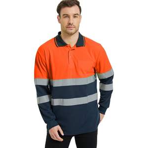 Camiseta Polo reflectante de alta visibilidad 2025, camisa de seguridad de manga larga con Chaqueta de algodón transpirable con flash LED - Product Image 6
