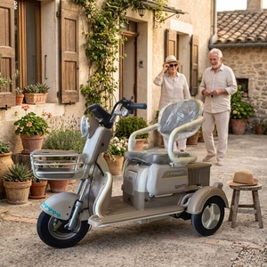 Light Leisure Tricycle for Seniors Double Seat Three Wheeler City Scooter - Product Image 2