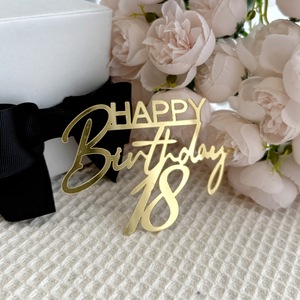 ท็อปเปอร์เค้กวันเกิดอะคริลิค รูปน้ำผึ้งและน้ำตาลหวาน สำหรับตกแต่งงานปาร์ตี้อายุ 18 21 30 40 50 60 70 ปี - Product Image 4