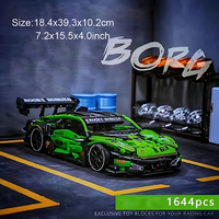 1644 PCS Green Racing Car Advanced Modular Building Block Vehículos compatibles con las principales marcas