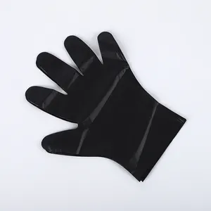 中国工厂廉价销售定制印刷黑色塑料手套