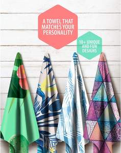 Serviette de plage en microfibre de luxe à séchage rapide, sans sable, adaptée aux enfants, écologique, motif végétal, taille surdimensionnée personnalisée, vente en gros - Product Image 4