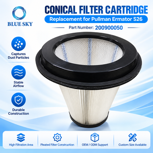 Filtro dell'Aria HEPA Conico di Ricambio per <span class=keywords><strong>Aspirapolvere</strong></span> Industriale Commerciale Pullman Ermator Serie S26 200900050 - Product Image 4