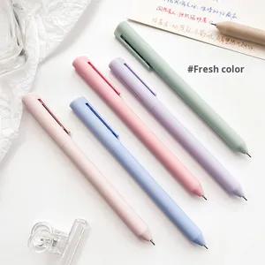 Set di penne in Gel multicolore per studenti della scuola retrò Morandi 0.5mm di plastica con Logo personalizzabile cancelleria blu rosso giallo bianco - Product Image 1