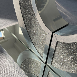 <span class=keywords><strong>Mesa</strong></span> Consola con Espejo en Forma de Oliva, Elegante y Grande, con Espejo y Diamantes Triturados, para Pasillo y Sala de Estar - Product Image 4