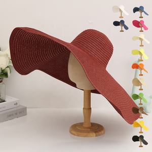 Sombrilla protectora <span class=keywords><strong>para</strong></span> el sol <span class=keywords><strong>para</strong></span> <span class=keywords><strong>mujer</strong></span>, elegante sombrilla de <span class=keywords><strong>playa</strong></span> de papel flexible, sombrero de paja con ala de malla <span class=keywords><strong>para</strong></span> verano, <span class=keywords><strong>2022</strong></span> - Product Image 4